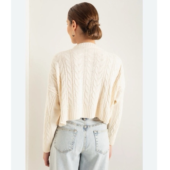 A New Day Target Cable Knit Cropped Soft Sweater - Picture 3 of 9
